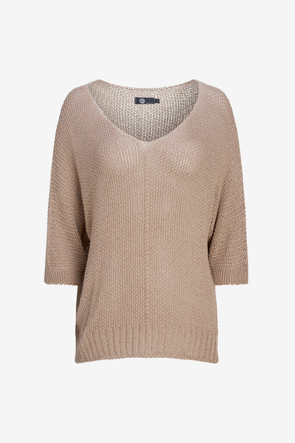 Women's Oversized Knit V-Neck Sweater