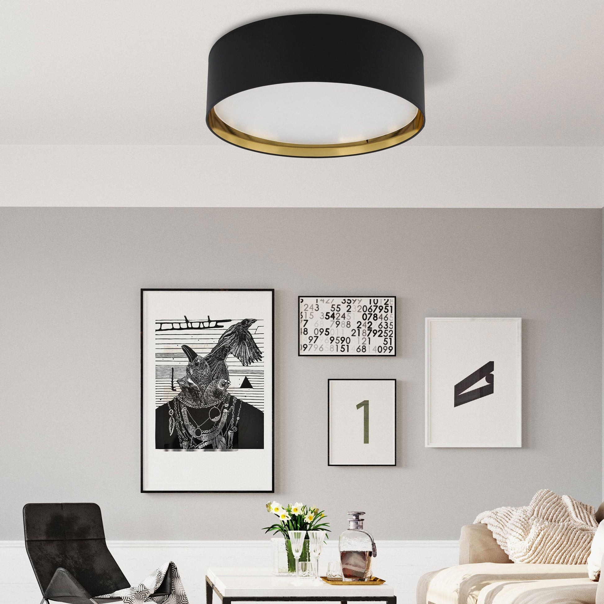 BILBAO Gold Modern Flush Mount Light - AURABAGS SHOP