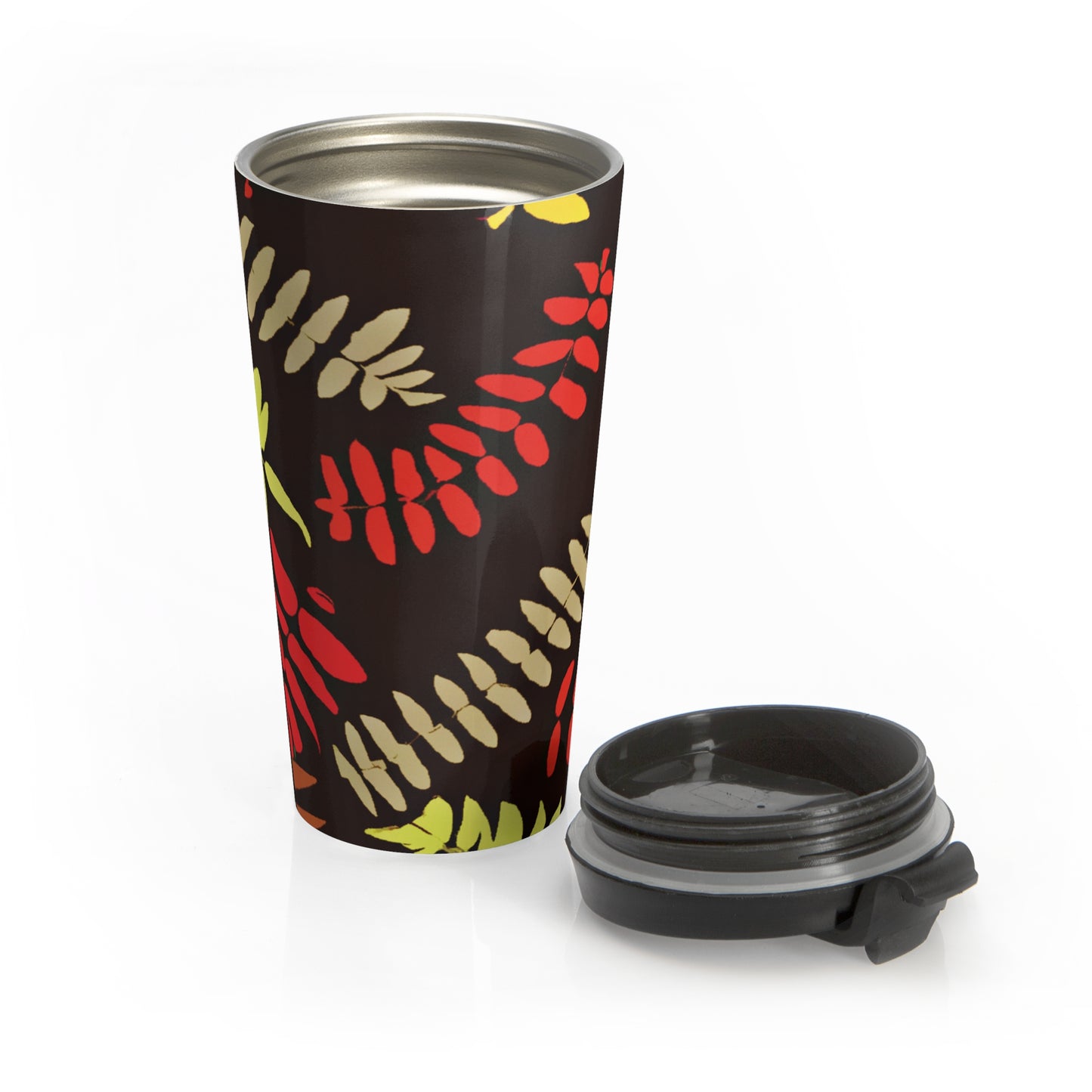 Travel Mug — Colorful Autumn Fern Stainless Steel Tumbler
