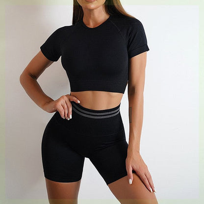 Women’s Seamless Sports Set – Workout Outfit with Booty Yoga Pants
