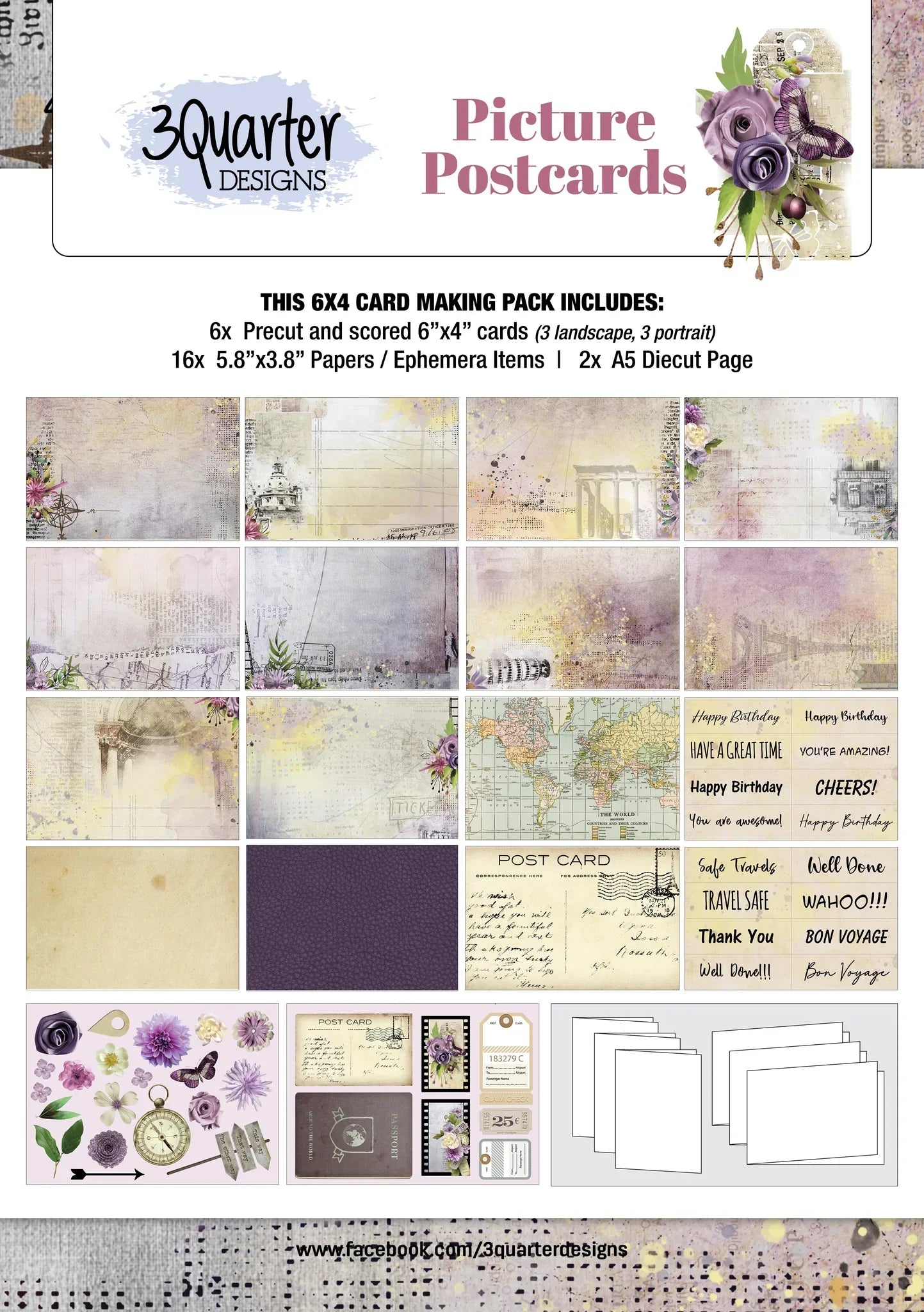 3Quarter Designs - Card Collection - Picture Postcard
