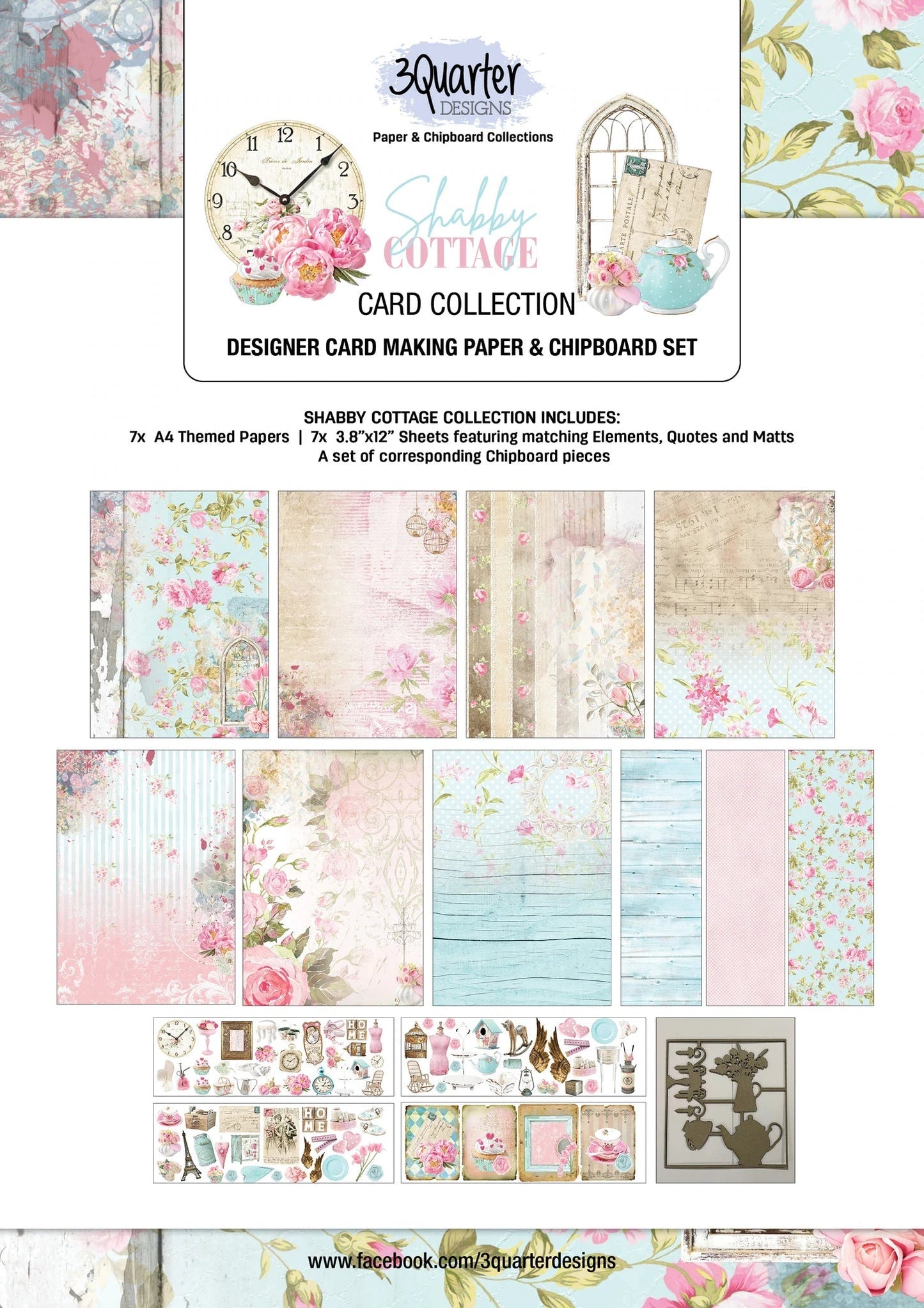 3Quarter Designs - Card Collection - Shabby Cottage