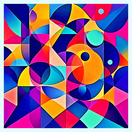 Bold Geometric Symphony Abstract Digital Art – Modern Colorful Wall Decor
