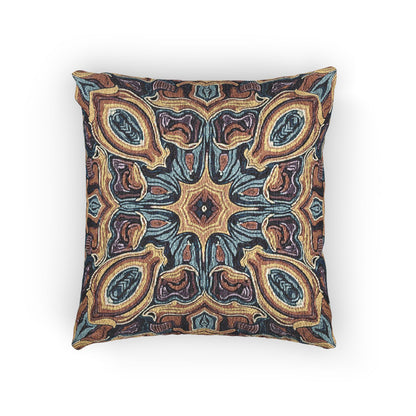 Bohemian Woven Pillow – Mosaic Medallion Decorative Throw Pillow