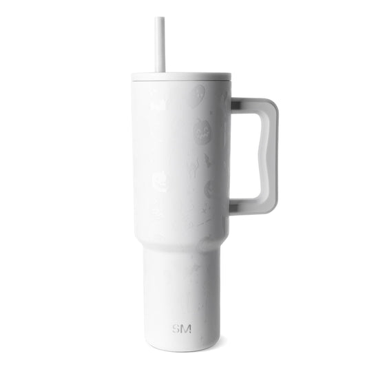 Simple Modern Halloween Tumbler with Handle | 40oz | Skeletons