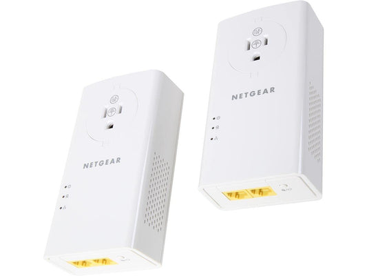 NETGEAR Powerline Adapter Kit, 2000 Mbps Wall-Plug, 2 Gigabit Ethernet Ports with Passthrough + Extra Outlet (PLP2000-100PAS) 🍁 All In One Marketplace Canada