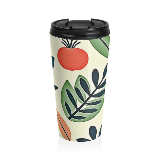 Floral Folk Art Stainless Steel Travel Mug