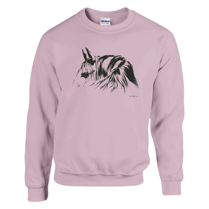 Simplicity Horse Portrait Sweatshirt – Elegant Clean Lined Graphic Apparel
