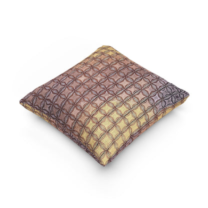Geometric Woven Pillow | Square Grid Pattern, Textured Boho Throw Pillow