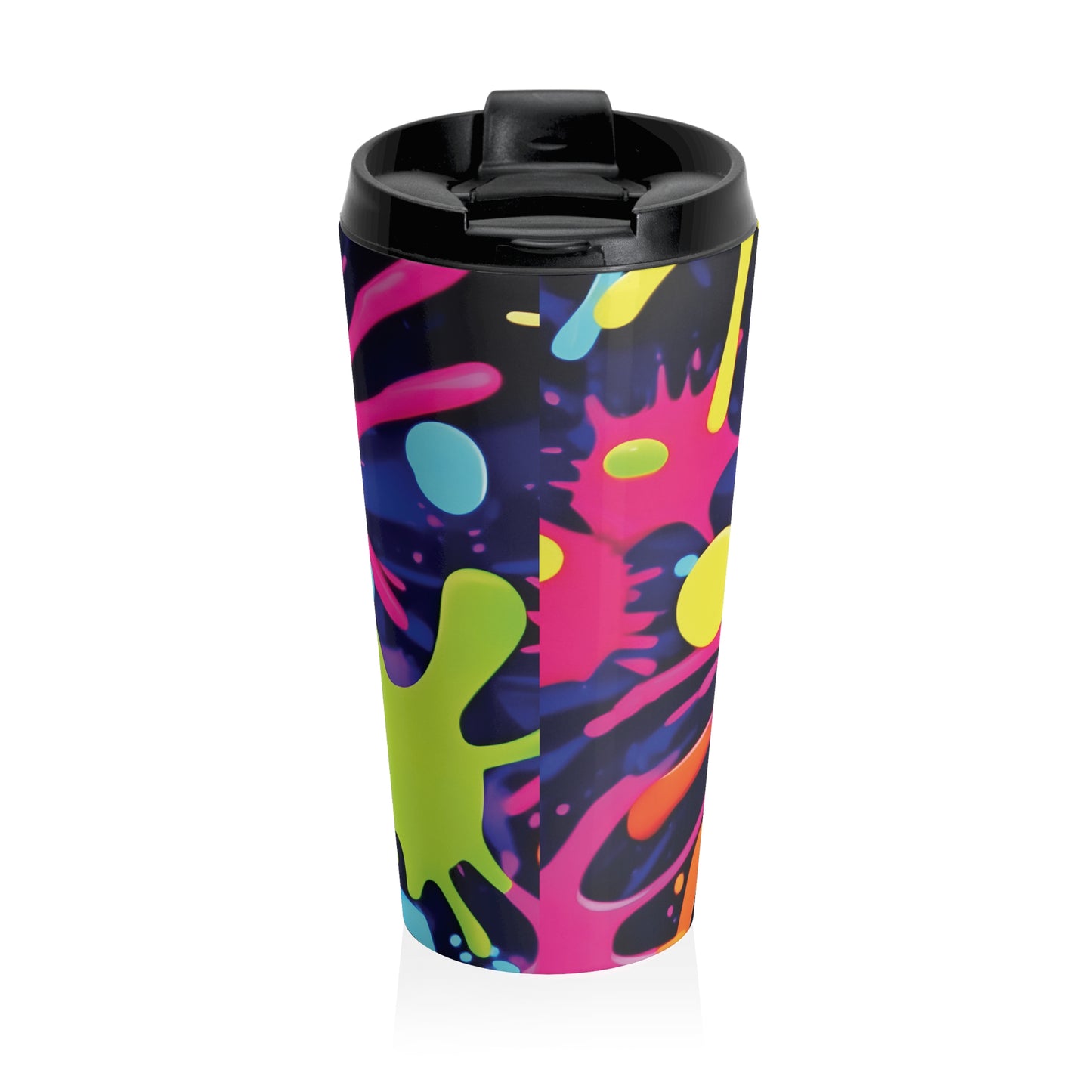 Neon Paint Splatters Stainless Steel Travel Mug | Colorful Splash