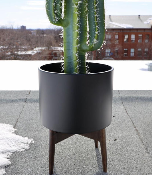 Ceza - Brass Modern Plant Stand With Black Planter