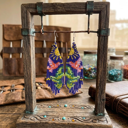 Blue Sky Dancer Beaded Earrings