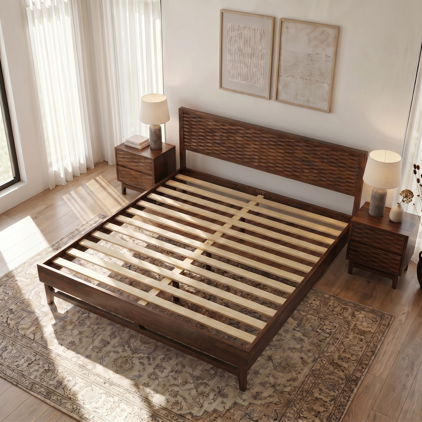 Elara Solid Wood Bed Frame
