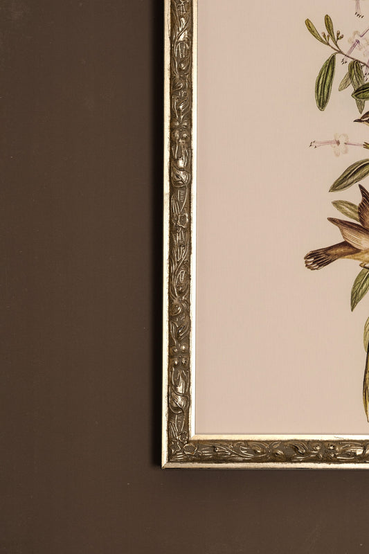 ÉVEIL PRINTANIER, CADRE VINTAGE ARGENT