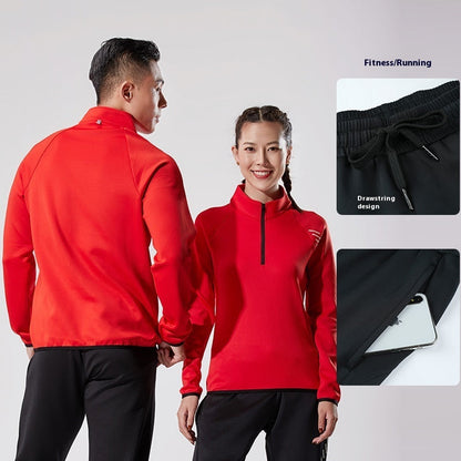 Half-Zip Quick-Dry Workout Top – Outdoor Running & Fitness Activewear