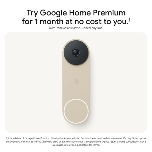 Google Nest Doorbell (Wired, 3rd gen)- 2K Video and Gemini - Linen 🍁 All In One Marketplace Canada