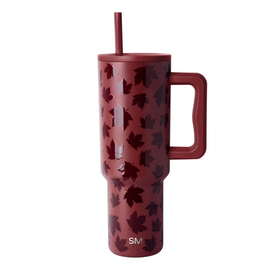Simple Modern Halloween Tumbler with Handle | 40oz | Leaves
