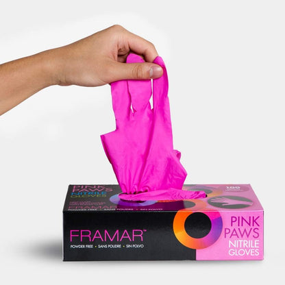 FRAMAR Pink Nitrile Gloves Large - Disposable Gloves Large, Rubber Gloves Disposable, Tattoo Gloves Disposable, Cleaning Gloves for Tattoo Supplies, Gants Nitrile, Mechanics Gloves 🍁 All In One Marketplace Canada