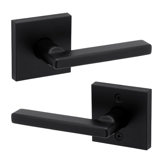Weiser Halifax Matte Black Door Handle, Reversible Passage Lever, Interior Door Handles for Hall and Closet Door, Non-locking Hall/Closet Door Handles, Modern Home Décor 🍁 All In One Marketplace Canada