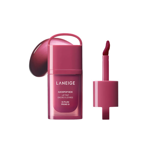 LANEIGE JuicePop Box Lip Tint: 12‑HR Hydrating Lightweight Stain with Buildable Juicy Color & Nourishing Shine, a K‑Beauty Lip Essential for Long‑Lasting Comfort, DJ Plum 🍁 All In One Marketplace Canada