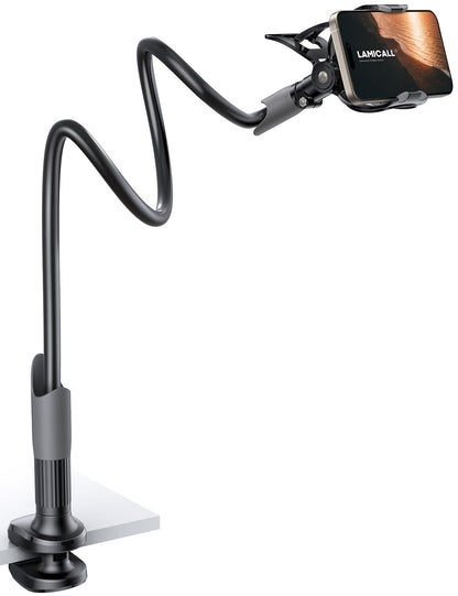 Phone Holder Bed Gooseneck Mount - Lamicall Cell Phone Stand Clamp Clip for Desk, Flexible Lazy Long Arm Headboard Bedside for iPhone 13 14 15 16 17 Pro Max Mini Plus, S24 S25 Ultra, 4-7" Smartphones 🍁 All In One Marketplace Canada