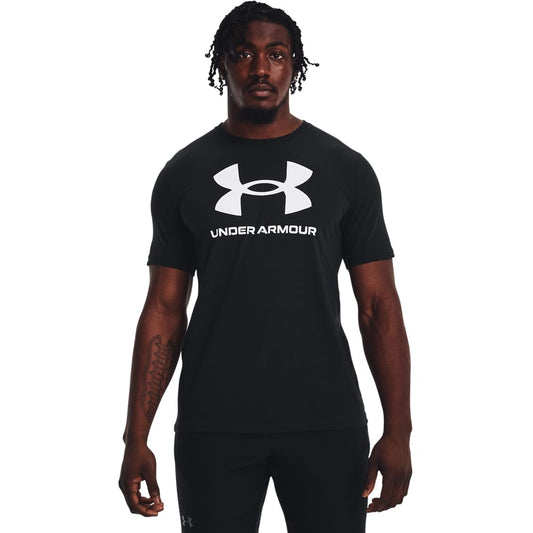 Under Armour Men's Sportstyle Logo Short Sleeve T Shirt, (001) Black / / White, Large 🍁 All In One Marketplace Canada