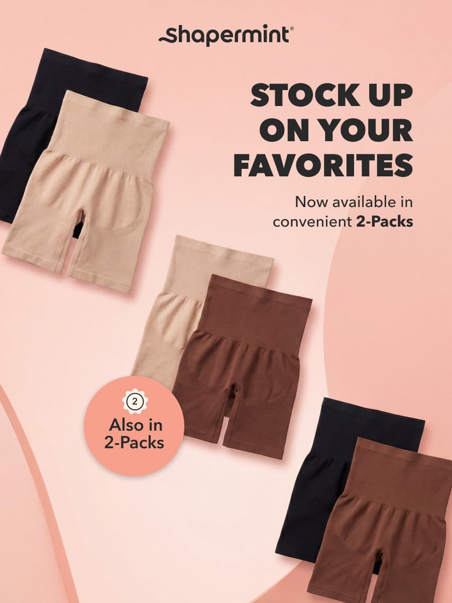 SHAPERMINT All Day Every Day High Waisted Shaper Shorts - Shapewear Women Tummy Control Underwear, Body Shaper for Women Nude 🍁 All In One Marketplace Canada