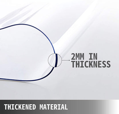 VEVOR 80 x 42 Inch Crystal Clear Table Protector Clear PVC Table Top Protector 2mm Thick Table Cover Rectangular Table Pads for Dining Room Table/Desk 🍁 All In One Marketplace Canada