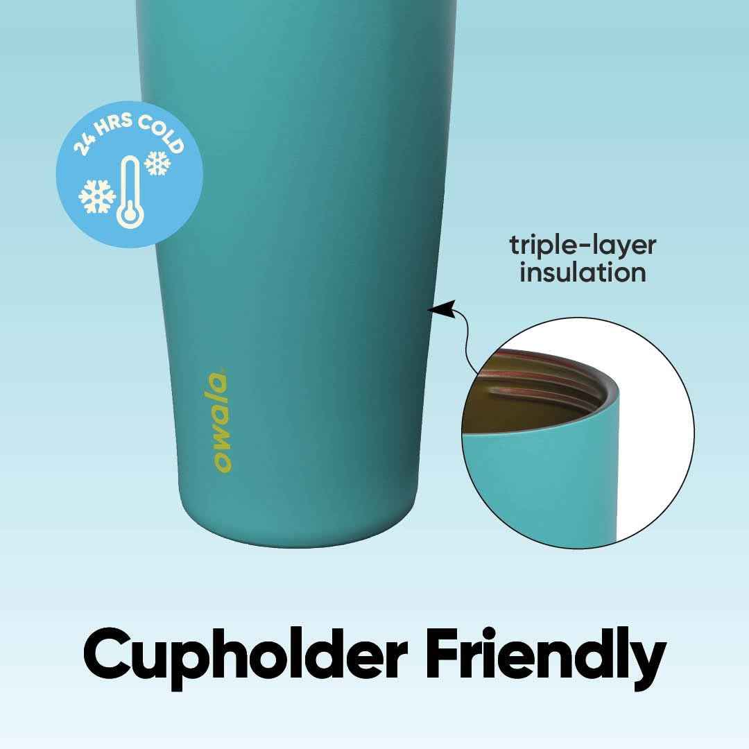 Owala FreeSip Sway Insulated Stainless Steel Water Bottle with Two-Way Spout, Built-In Straw and Bucket Handle, Made for Travel, School, and Sports, 30oz, BPA Free, Leak Proof, Summer Sweetness 🍁 All In One Marketplace Canada
