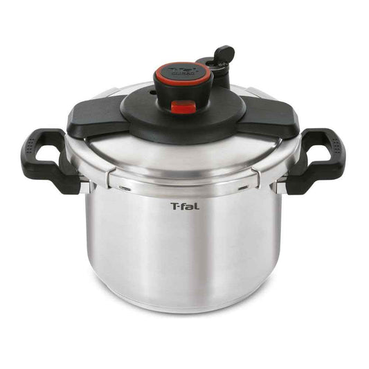 T-fal Clipso Stainless Steel Pressure Cooker, 6 Qt, Secure Locking System, One Hand System, Silver, Induction Compatible, Pressure Canner, Includes Recipe Book, Cookware 🍁 All In One Marketplace Canada