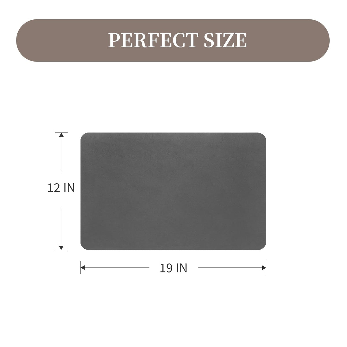 MontVoo-Absorbent Dish Drying Mat-Kitchen Counter Rubber Backed Water Absorbing Drying Mat-Hide Stain Under Dish Mat Quick Dry Coffee Mat-Dark Grey 12''x19'' 🍁 All In One Marketplace Canada