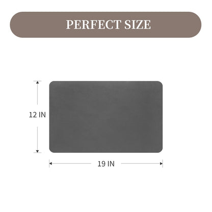 MontVoo-Absorbent Dish Drying Mat-Kitchen Counter Rubber Backed Water Absorbing Drying Mat-Hide Stain Under Dish Mat Quick Dry Coffee Mat-Dark Grey 12''x19'' 🍁 All In One Marketplace Canada
