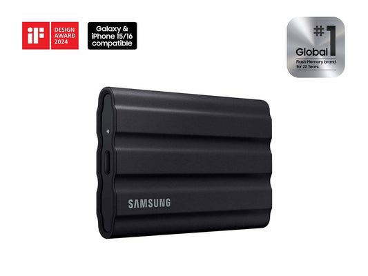 SAMSUNG T7 Shield 1TB, Portable SSD, up to 1050MB/s, USB 3.2 Gen2, Rugged, IP65 Rated, for Content Creators and Gaming, External Solid State Drive (MU-PE1T0S/AM), Black [Canada Version]