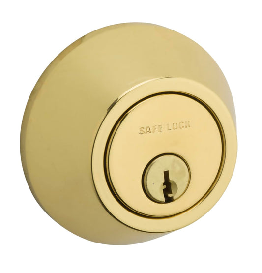 Weiser Safelock Brass Round Deadbolt Lock, ANSI/BHMA Grade 3 Certified Front Door Lock, Exterior Door Lock with Key, Traditional Door Locks for Entry Door 🍁 All In One Marketplace Canada