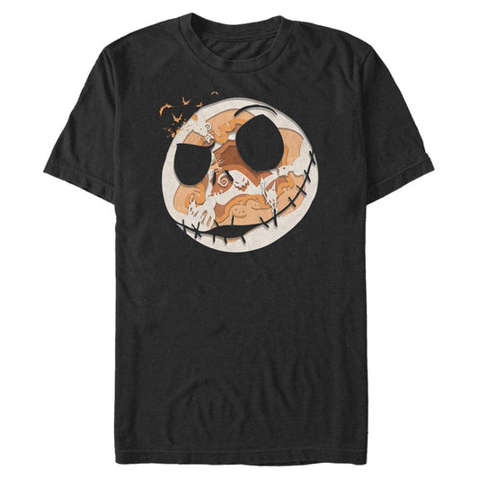 Disney Big & Tall The Nightmare Before Christmas Paper Halloween Men's Tops Short Sleeve Tee Shirt, Black, Large Big Tall