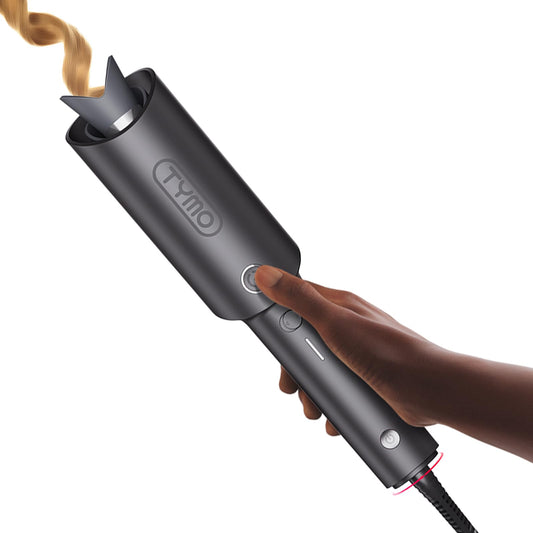 TYMO CURLPRO Automatic Rotating Curling Iron - Beach Waves Curling Wand, Portable Hair Curler, 500 Million Ionic, Dual Voltage & Lightweight for Travel, Ceramic Coating, Metallic Gray 1 inch 🍁 All In One Marketplace Canada
