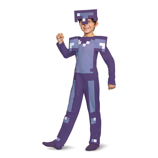 Disguise Minecraft Costume,Enchanted Diamond Armor Outfit for Kids,Minecraft Costume Halloween,Classic Size S(4-6),Multicolor