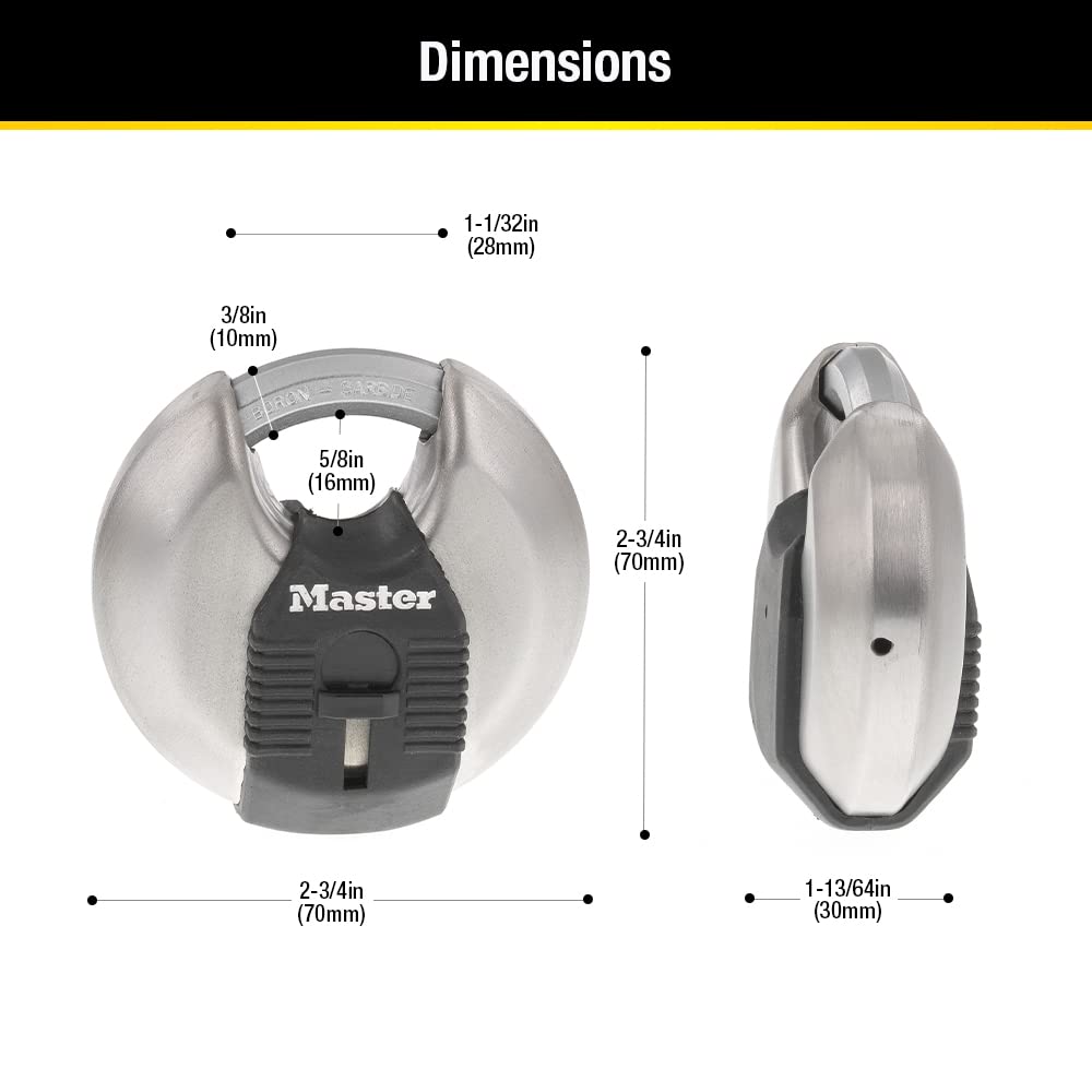 MASTERLOCK Disc Padlock (2 Pack), 2-3/4" M40XTCCSEN 🍁 All In One Marketplace Canada