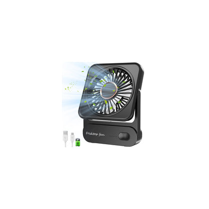 Desk Fan, 4000mAh Table Fan USB Rechargeable, 3 Speed Mini Fans, Quiet & Powerful & Rotatable, Compact & Portable Fan for Home Bedroom Desktop Office Traveling Car Outdoor, Black 🍁 All In One Marketplace Canada