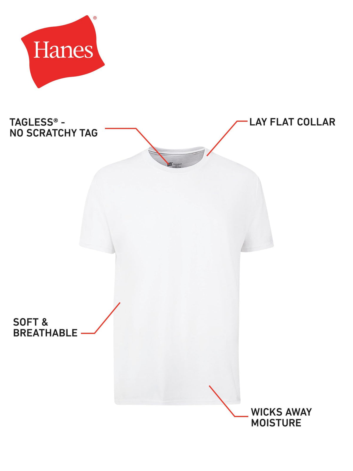 Hanes Mens ComfortSoft 4 Pack Cotton Crewneck T-Shirt. Undershirts, White, Small US 🍁 All In One Marketplace Canada