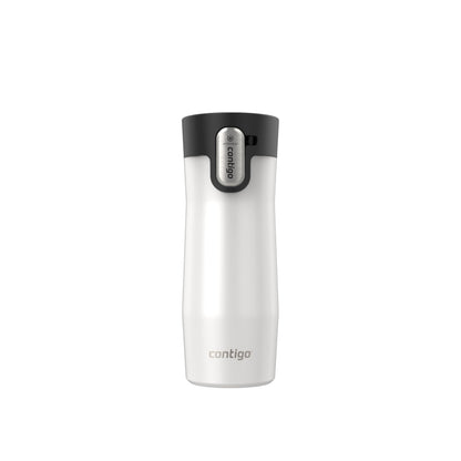 Contigo West Loop 3.0 Stainless Steel Travel Mug with Tea-Bag Hook & Spill-Proof Lid, Vacuum-Insulated Reusable Cup Coffee and Tea, 16 oz (473 mL), Salt - Keeps Drinks Hot up to 11 Hours 🍁 All In One Marketplace Canada