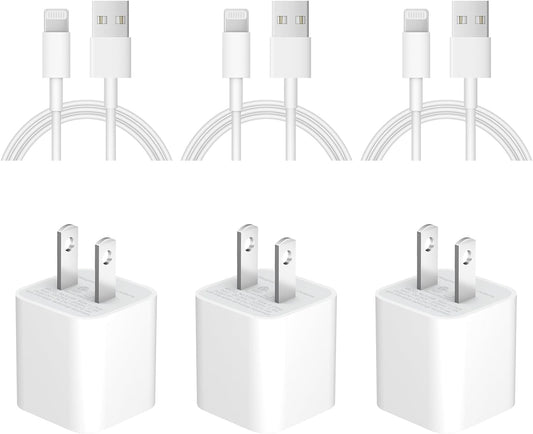 iPhone Charger Fast Charging [Apple MFi Certified] 3 Pack USB A Charger Block with 6ft USB A to Lightning Cable Compatible with iPhone 14 13/12/11/XS/XR/X 8 7/iPad 🍁 All In One Marketplace Canada