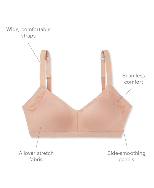 Warners Women's Blissful Benefits Underarm-Smoothing with Seamless Stretch Wireless Lightly Lined Comfort Bra Rm3911w, White, Large 🍁 All In One Marketplace Canada