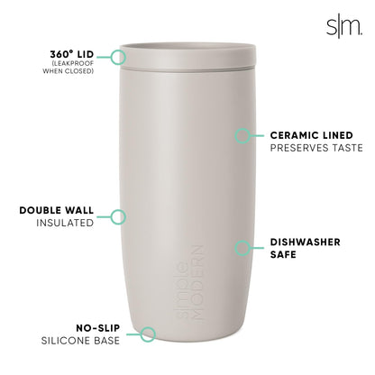 Simple Modern Halloween Travel Coffee Mug 360° Lid | 16oz | Skeletons