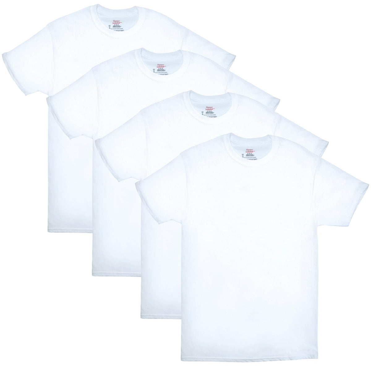 Hanes Mens ComfortSoft 4 Pack Cotton Crewneck T-Shirt. Undershirts, White, Small US 🍁 All In One Marketplace Canada