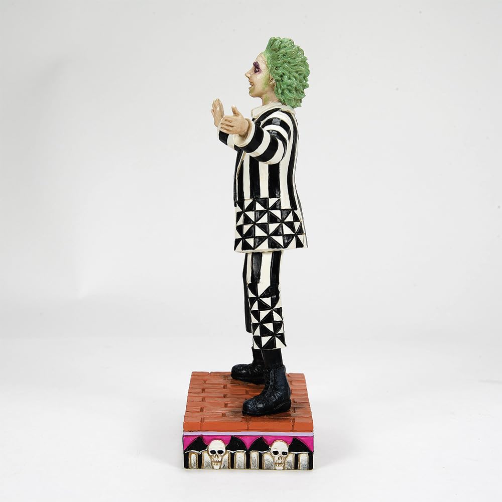 Enesco Beetlejuice by Jim Shore Classic Standing Pose Beetlejuice Figurine- Resin Hand Painted Crafted Collectible Figurines Halloween Home Decor Statue, 7.01 Inch