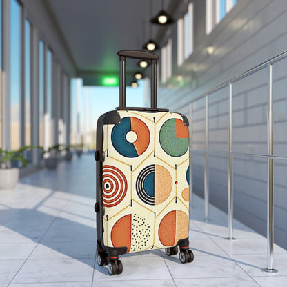 Mid-Century Geometric Suitcase – Retro Colorful Carry-On Luggage