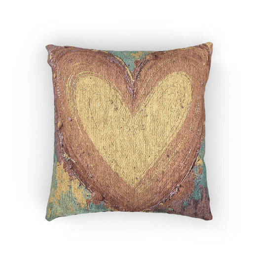 Rustic Heart Woven Pillow | Boho Farmhouse Throw Pillow