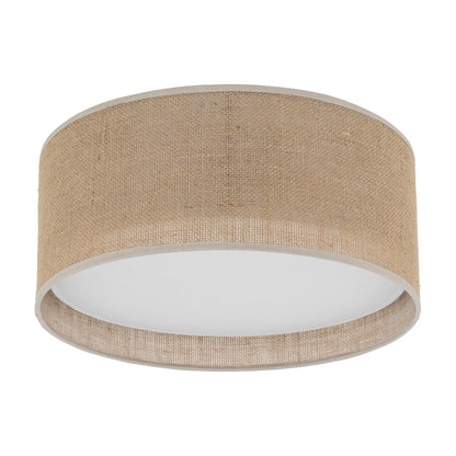 JUTE Natural Flush Mount Ceiling Light for Bedroom, Hallway & Living Room