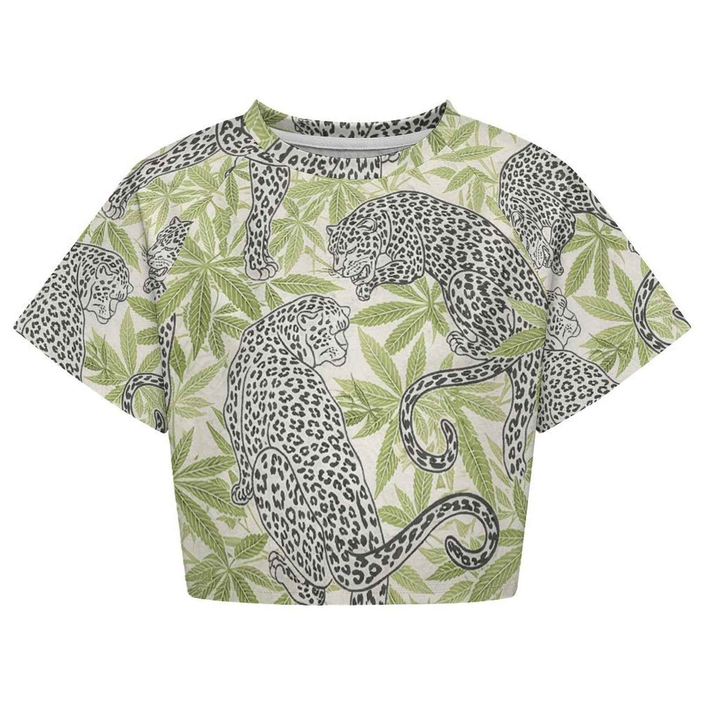 Leopard Cropped Ralgan T-Shirt